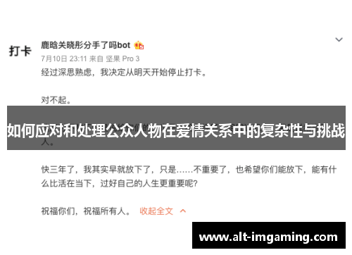 如何应对和处理公众人物在爱情关系中的复杂性与挑战